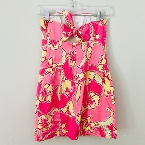 Lilly Pulitzer Knot-Back Shift Strapless Dress